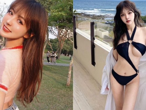巨乳正妹美甲師「UU」，墾丁度假辣穿「爆乳泳裝」，露出大UU弧度好犯規！