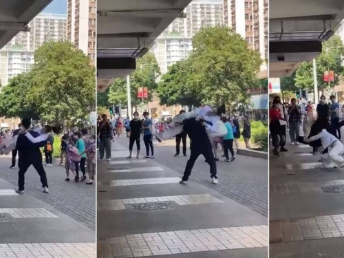 情侶吵架！他一把抱起女友 卻遭「奪命剪刀腳」秒KO在地