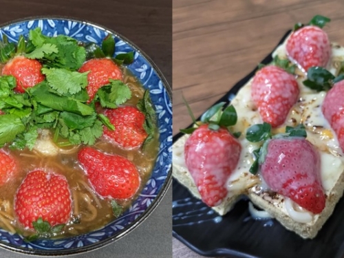 居酒屋推「草莓臭豆腐」、「草莓雞排」！網友加碼自製「草莓麵線」讓人超崩潰