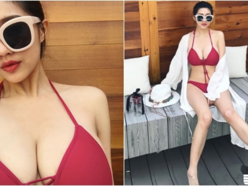 台灣妹子94優質！「渾圓美乳」在比基尼下更白皙！「性感身材」看了受不了！