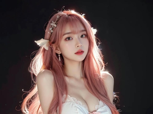 ★Patreon★ AI_Kaori - Pink-Haired Model Wearing Lace Lingerie in Beauty
