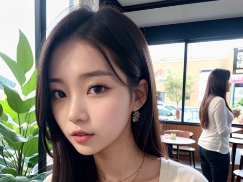 AI生成美女~Cafe, a day off