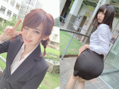 日本第一Coser「えなこ」OL之日化身「辦公室正妹小姐姐」幹練套裝別有一番風味