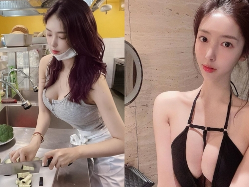 下麵給我吃好嗎？神正「天菜正妹」爆乳下廚，超兇猛飽滿份量讓人胃口大開！