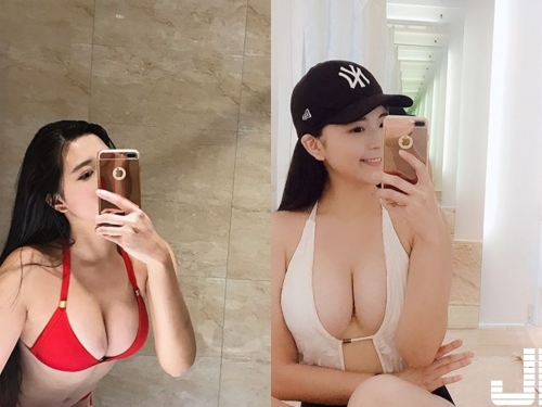 殺傷力超強的「重乳比基尼正妹」！爆滿的乳量完全讓人移不開眼睛，小丁泳衣性感滿點！