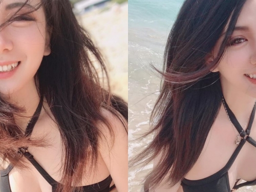 海水再冷也要辣！美胸電眼正妹「Gogo狗狗」墾丁比基尼辣一波，32E不是開玩笑！