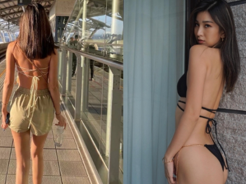 台中高鐵站驚見「性感美背」，轉身現「銷魂曲線」讓乘客秒陶醉！