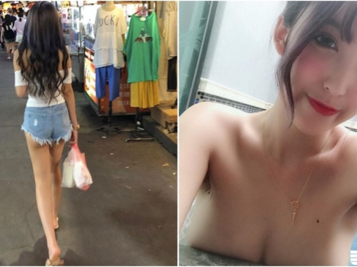 夜市驚見「飽滿屁股蛋」！熱褲香肩爆乳美腿齊出！正面果然也很狂啊！