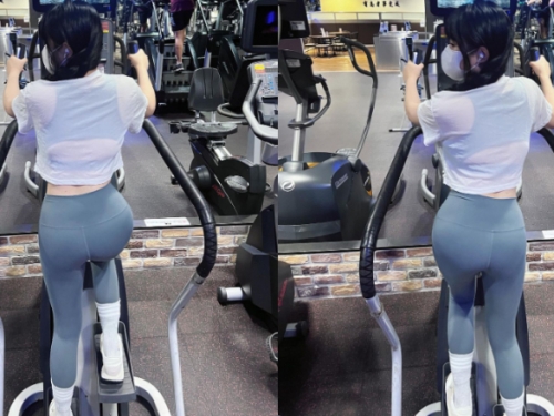 在她後面真幸福！健身房遇見蜜桃女孩　原來是個「巨乳吃貨」