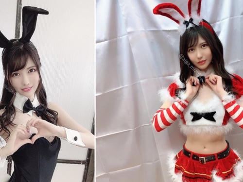修長美腿！　雪白美少女「藍芽水月」跨年夜放送火辣兔女郎裝扮恭賀新喜！