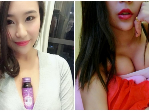 最狂爆乳業配！「美胸正妹」孫孫直接把商品放在事業線裡，果然事業心很重！