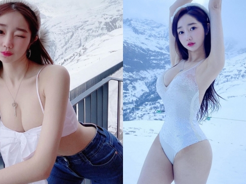 冰天雪地都要被她融化！「大奶甜心angevivi」爆乳小可愛不畏寒 挑戰零下好狂啊～
