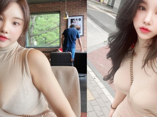 想當那條背帶！正妹麻豆 zzyuri 巨大車頭燈若隱若現 更讓人凍末條