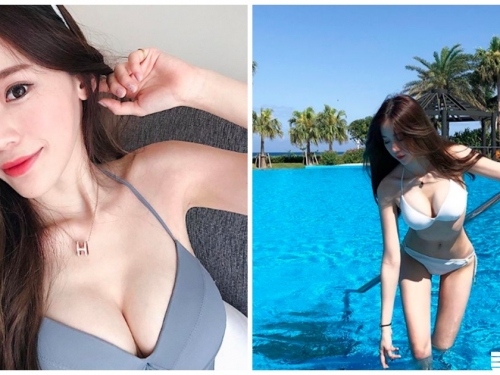 網拍正妹「身材太兇爆」！低頭劃水「飽滿美乳」要蹦出了！