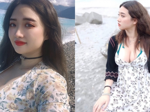 「巨乳工程師」海邊散步吹風，「爆乳小洋裝」hold不住兇猛負擔！