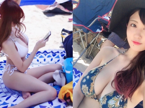 昔日「海灘巨乳妹」又引起肉搜　一年過去感覺又更大了啊...