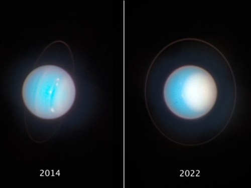 哈伯望遠鏡長期監測顯示，天王星變得比以往蒼白