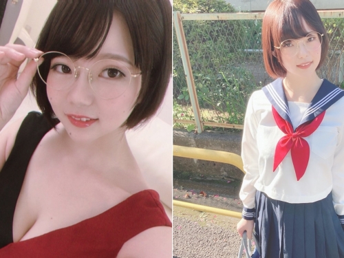 胸比臉大！　雪白牛奶肌眼鏡妹「初愛寧寧」挺H罩杯AV出道！