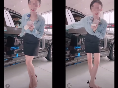 OL開直播推銷車「雙腿狂蹭」 老司機眉頭一皺：有貓膩