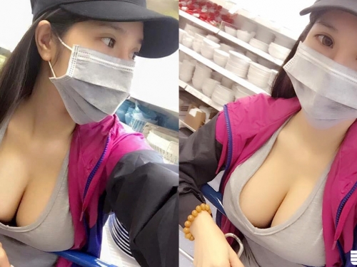 好猛！大賣場驚見「D奶乳媚娘」低胸爆乳太犯規！滿滿的「巨乳犒賞」讓人受不了...