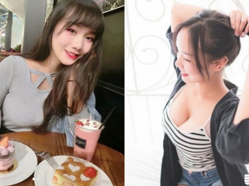 對坐正妹好可愛！沒想到真面目竟是「F奶天菜」，長輩圓圓滿滿太誘人啦！