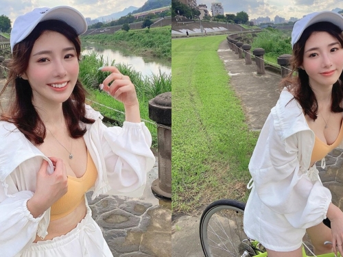 河堤旁的Ubike女神！氣質正妹「陳思穎」清新又有料，笑起來讓人融化