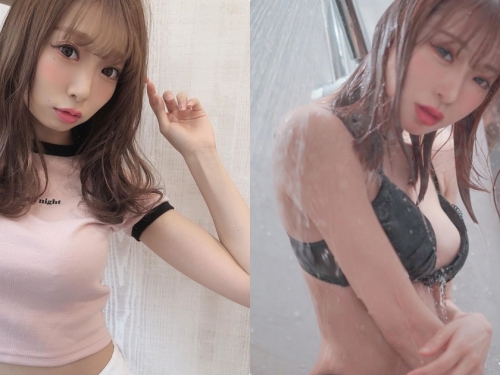 很會按摩胸部！纖腰正妹「沖澡畫面太誘人」，飽滿側乳看得好清楚！