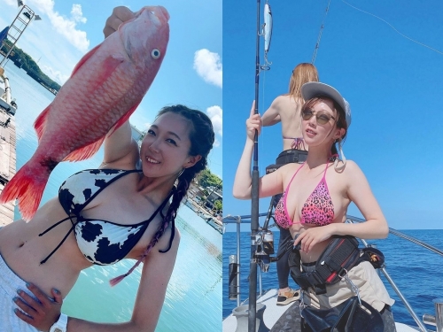 海上捕獲「爆乳海釣妹」比基尼性感釣魚　如果我是一隻魚直接跳上來咬她餌