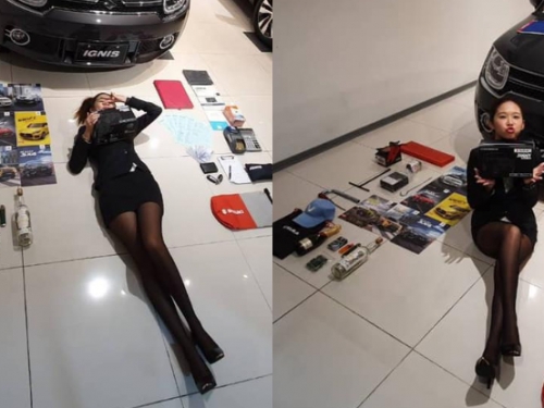 最火辣真人開箱！鈴木汽車「女業務」黑絲包裹逆天長腿　開箱畫面讓人噴鼻血