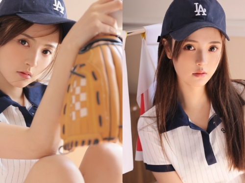神似三上悠亞的「性感棒球妹子」，「誘人的運動服裝」好極品呀！