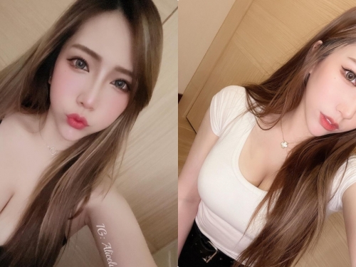 E奶正妹「采甯」火辣深溝超明顯，「細肩帶低胸裝」好撩人呀！