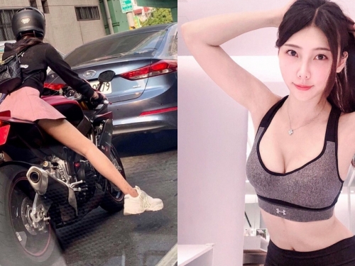 大馬路上捕捉「短裙重機正妹」！不只背影兇正面也超胸，網友吶喊：想跟在她後面！