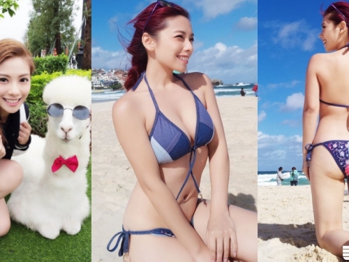 香港爆乳正妹！海邊「三點式大解放」體驗大自然！背後美臀也好犯規...