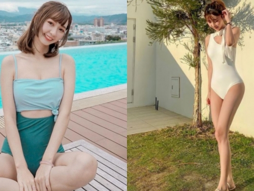 童顏美乳的「美女平面設計師」太強啦！精緻小臉＋修長美腿穿泳裝全秀出來！