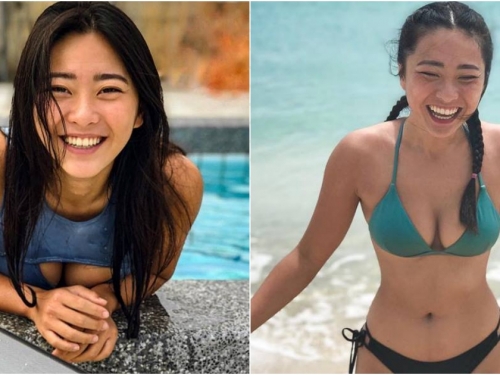 運動系甜美女孩「珊珊」簡直水底美人魚！「兩顆巨型珍珠」好搶眼啊～