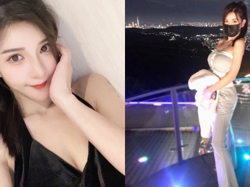 「馬尾長腿正妹」陽明山看夜景，香肩鎖骨+曼妙曲線讓人只想看她