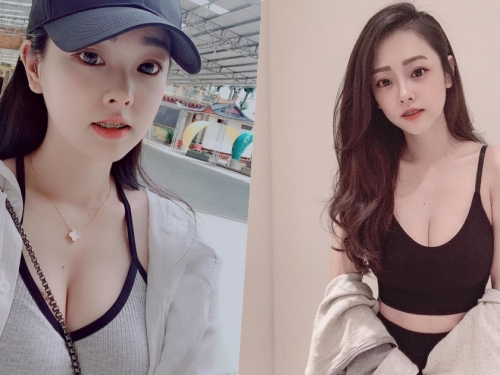 全職辣媽「mei」背帶卡進深溝，「童顏巨乳」看不出是孩子的媽了！