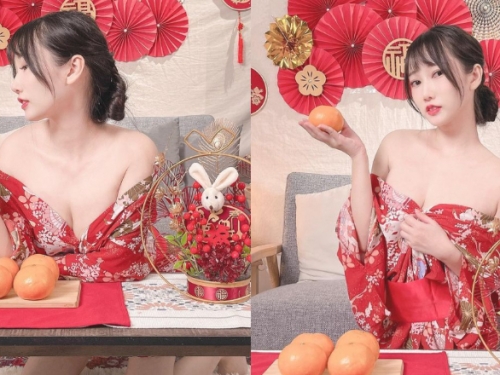 祝福還沒完！Yvie又又低胸爆乳手捧柑橘祝粉絲「大吉大粒」