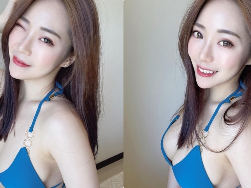 正妹領隊「佳佳」比基尼辣照好養眼，「白嫩曲線」融化大家的心！