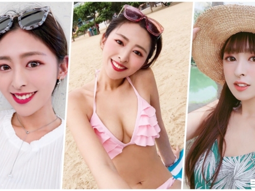 正妹香港海灘大解放，「雪白C奶」真的太殺，把遊客都電暈了...