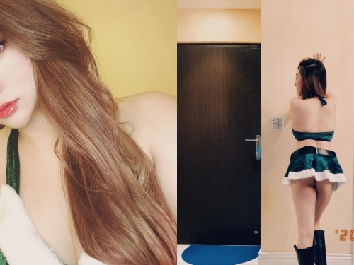 美乳網拍老闆娘「愷咪kimi」聖誕裝備太狂！迷你短裙秀「豐滿蜜桃」，網友想去偶遇！