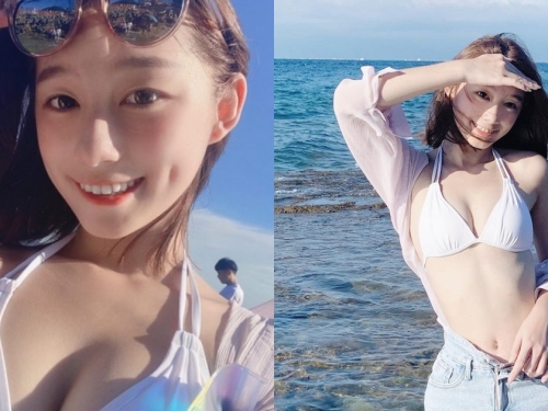 國中剛畢業！「超清新美少女」臉蛋氣質都迷人，比基尼玩水超級犯規！