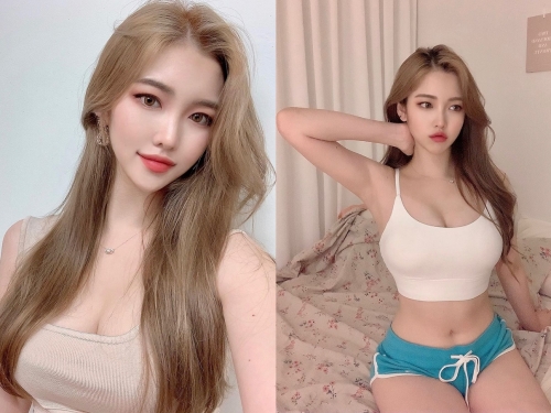巨乳設計師「솜솜블리」貼身吊嘎半球外洩　深邃「人字溝」清晰可見