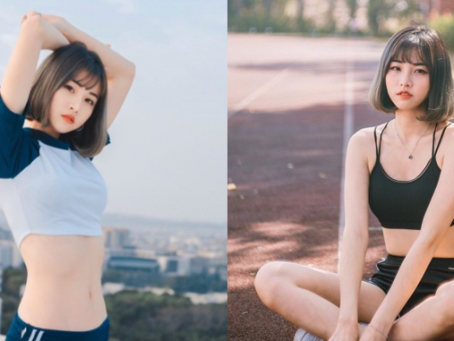 追起來！清甜系正妹「啾啾」勻稱美體激發男粉運動魂，緊緻腰間向上展延真辣眼！