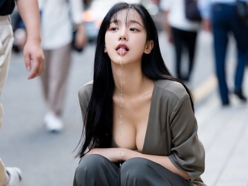 My Korean girlfriend # 3 taught him the meaning of the street