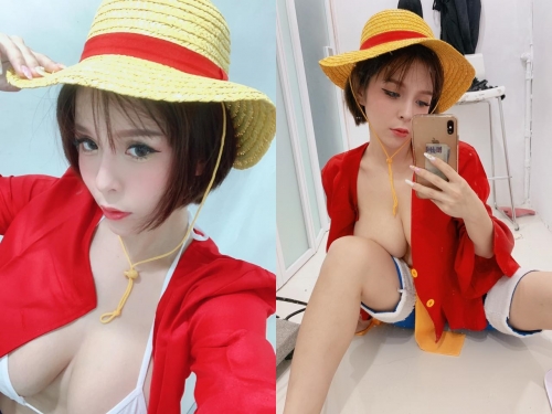 H奶最強波神「陳香菱」性轉Cosplay化身航海王「乳夫」　中路大開衣服都快撐爆