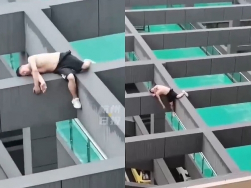 醉男半身懸空躺屋頂 爽睡整晚奇蹟得救