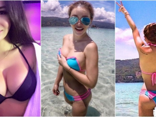 台灣妹子也有「歐美豪乳派」！海邊大膽解開比基尼綁帶！「完美蜜桃臀」超會扭！