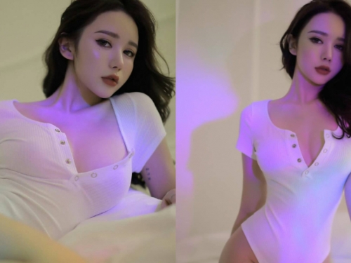 「性感小姐姐」美體狂撐包屁衣，「雪嫩美乳」點亮今晚小夜燈