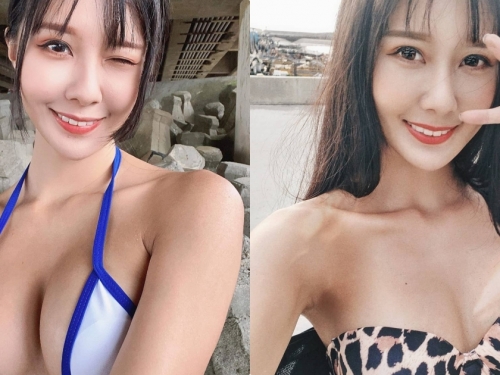 台藝大氣質美胸正妹「羽晴Min」，超邪惡比基尼視角「美乳好堅挺」！